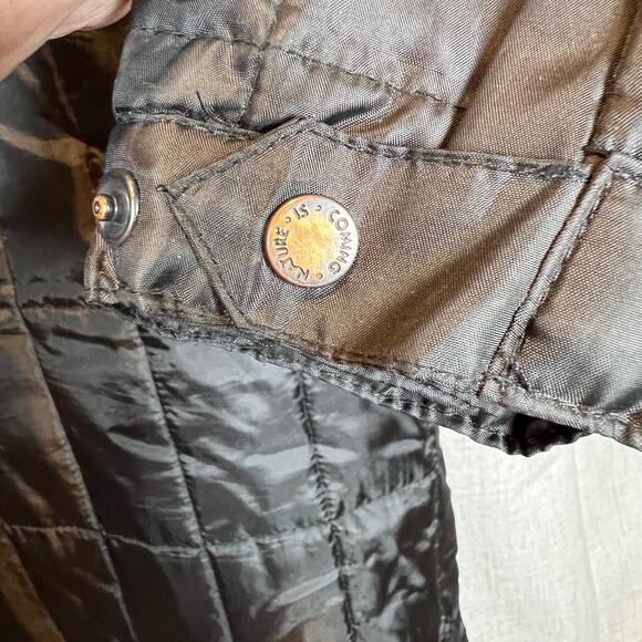 Hippy Tree Jacket Mens Large Black Full Zip Quilted Hunter Series Stow Away Hood - Picture 11 of 13